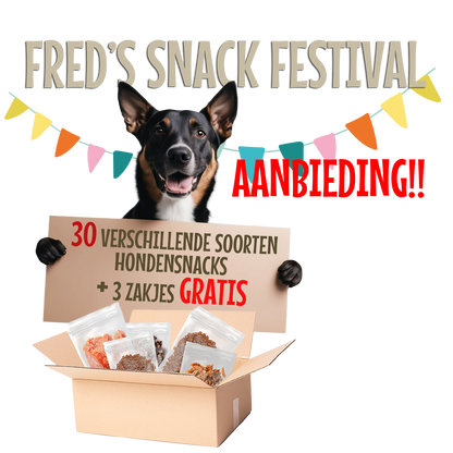 Fred's Snack Festival - p/doos 30 zakjes à € 3,00 + 3 zakjes GRATIS